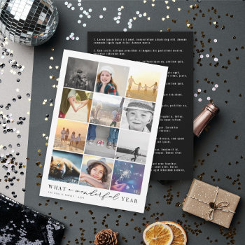 What A Wonderful Year In Review 12 Photo Collage Holiday Card by fat_fa_tin at Zazzle