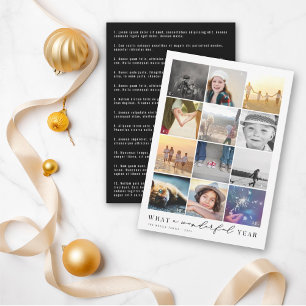 What A Wonderful Year In Review 12 Photo Collage Holiday Card