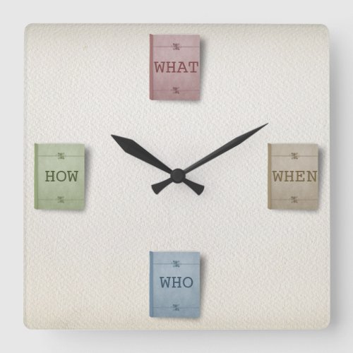 What a Writer Asks Square Wall Clock