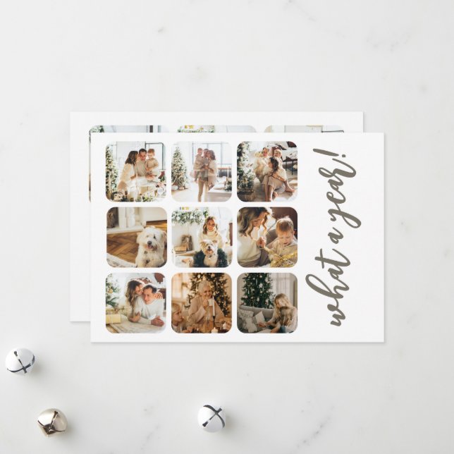 What a Year 12 Photo and Text Personalized Holiday Card (Front/Back In Situ)