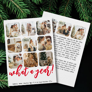 What a Year 12 Photo and Text Personalized Holiday Card