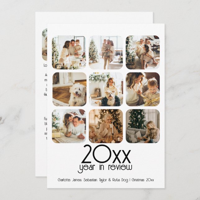 What a Year 12 Photo and Text Personalized Holiday Card (Front/Back)