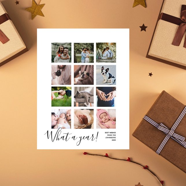 What a Year 12 Photo Christmas Personalized Holiday Postcard (Creator Uploaded)