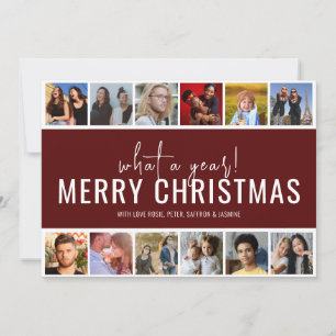 What A Year! 12 Photo Collage Christmas Holiday Card