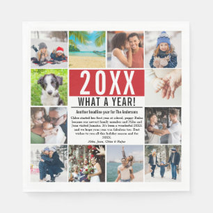 What a Year 12 Photo Family News year in Review Napkins