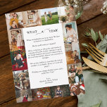 What A Year 14th Photo Collage Merry Christmas Holiday Card<br><div class="desc">Capture the essence of a remarkable year with our What A Year 14th Photo Collage Merry Christmas Holiday Postcard. This holiday photo card combines modern elegance with festive warmth, featuring a stunning 14-photo collage that beautifully showcases your favorite moments. The minimalist photo collage design ensures each Christmas photo stands out,...</div>