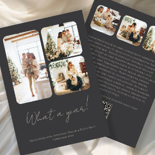 What a Year 6 Photo Text QR Code Personalized Holiday Card