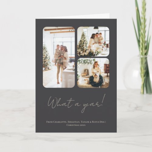 What a Year 6 Photo Text QR Code Personalized Holiday Card