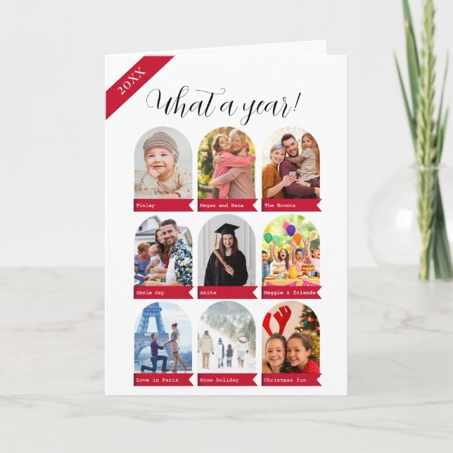What a year, 9 photo collage Holiday Card (Front)