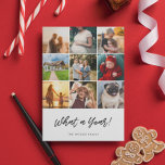 What a Year Christmas 9 Photo Collage Family Holiday Card<br><div class="desc">What a Year! Year in review Holiday card with a modern typography and a 9 photo collage.</div>