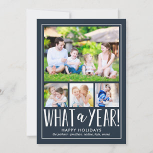 What A Year EDITABLE COLOR Holiday Photo Card