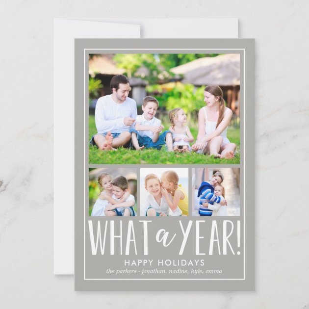 What A Year EDITABLE COLOR Holiday Photo Card