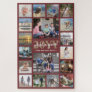 What a Year Family Photo Collage Burgundy Red Gold Jigsaw Puzzle