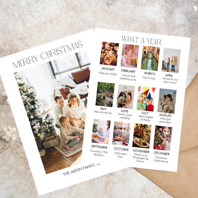 What a year family photo collage Christmas card (Creator Uploaded)