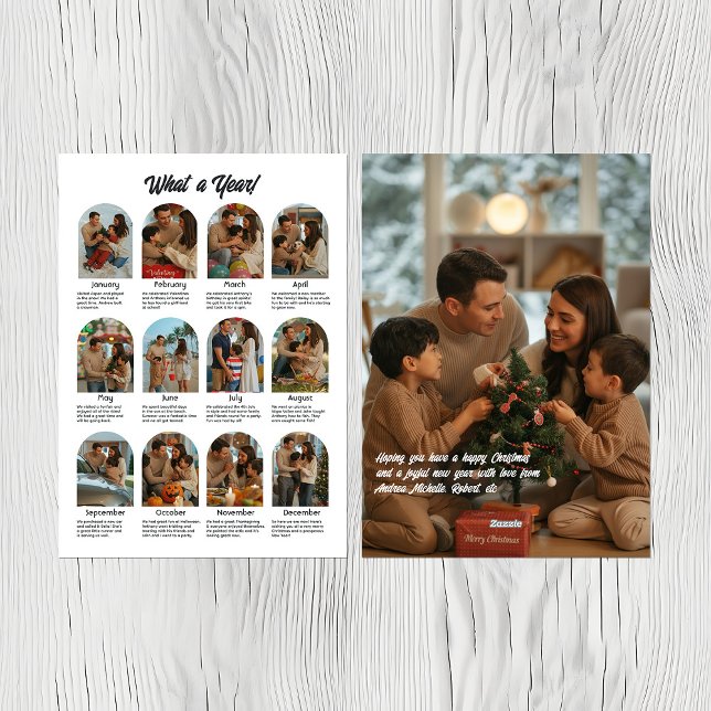 What a Year Family Photo Collage Christmas Holiday (What a Year Family Photo Collage Christmas Holiday Card)
