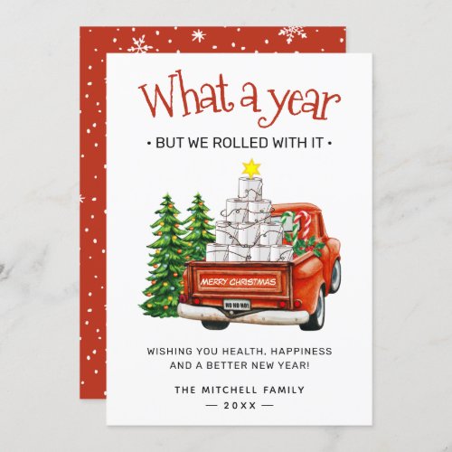What A Year Funny Christmas Greeting Holiday Card