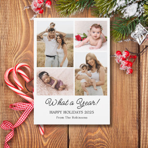 What A Year In Review Family Photo Collage  Holiday Card