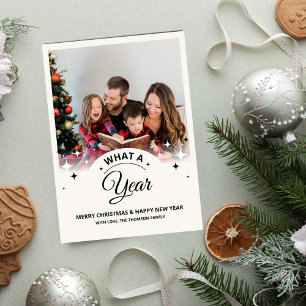 What a Year in Review Multi Photo Modern Christmas Card