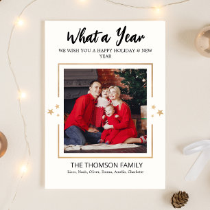 What a Year in Review Multi Photo Modern Christmas Card