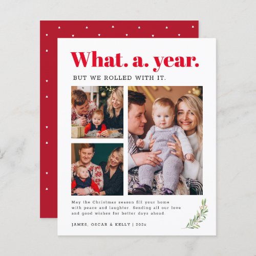 What A Year Merry Christmas Budget Photo Card