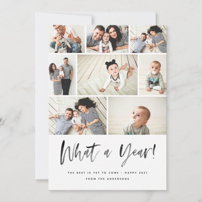 What A Year Modern Family Photo Collage Review Holiday Card