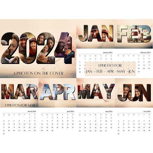 What A Year Modern Minimalist 23 Photo Collage  Calendar