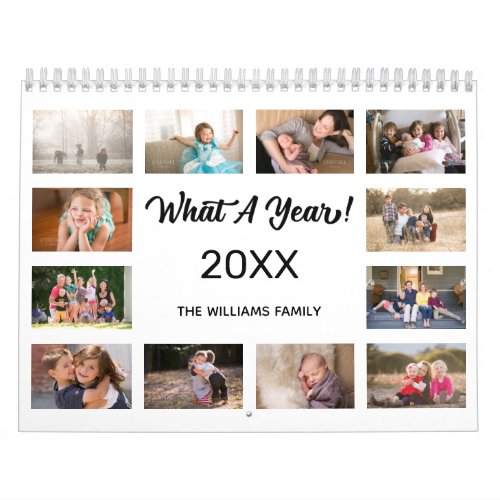 What A Year Modern White Custom 2024 Photo Calendar