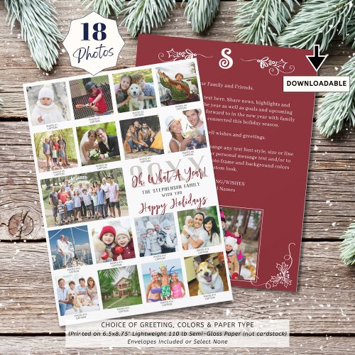 What A Year Oversized Photo Collage Captions Holiday Card