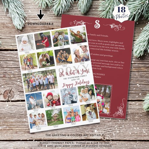 What A Year Oversized Photo Collage Captions Holiday Card