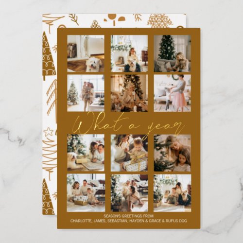 What a Year Personalized Christmas Foil Holiday Card