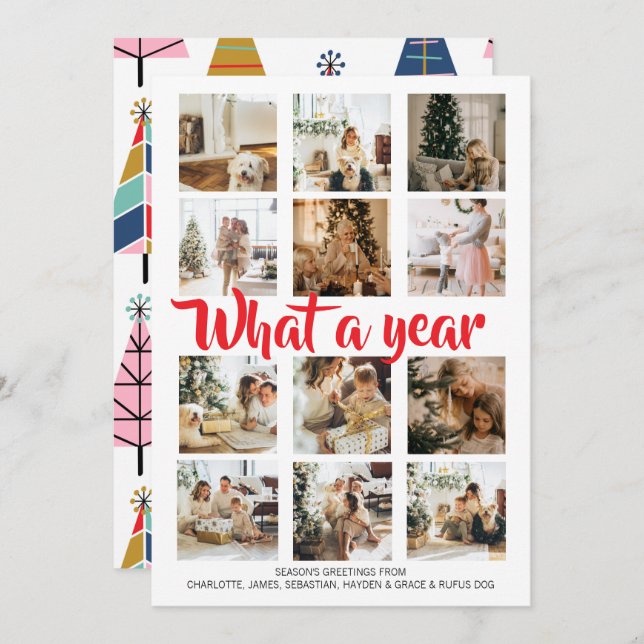 What a Year Photo Christmas Personalized Holiday Card (Front/Back)