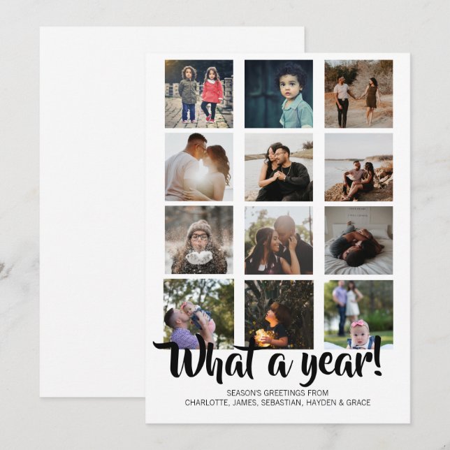 What a Year Photo Christmas Personalized Holiday Card (Front/Back)