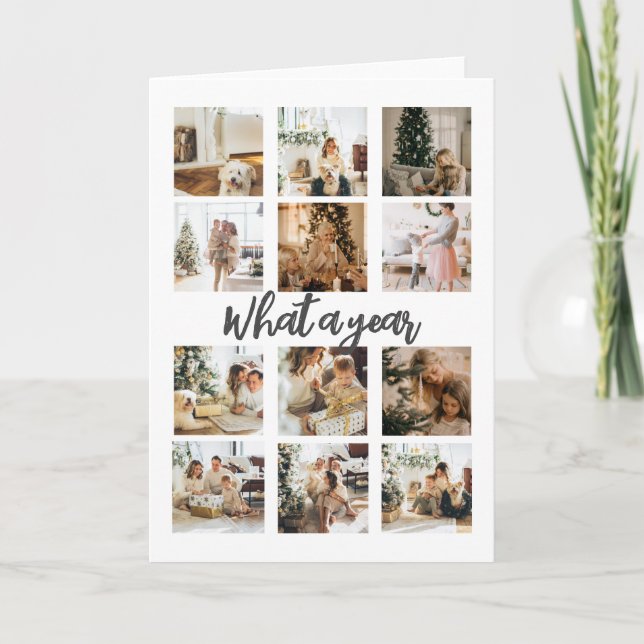 What a Year Photo Christmas Personalized Holiday Card (Front)