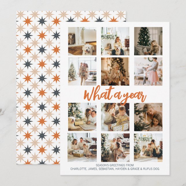What a Year Photo Christmas Personalized Holiday Card (Front/Back)