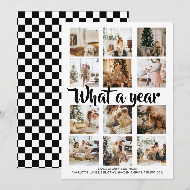 What a Year Photo Christmas Personalized Holiday Card (Front/Back)