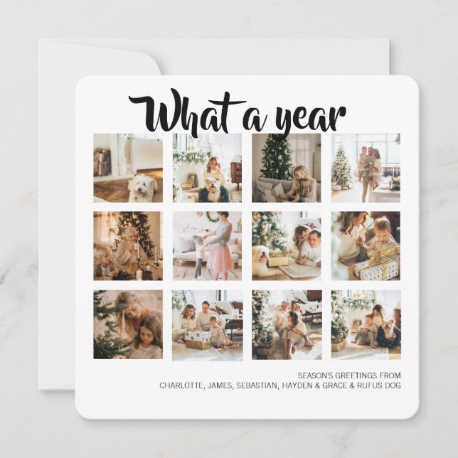 What a Year Photo Christmas Personalized Holiday Card (Front)