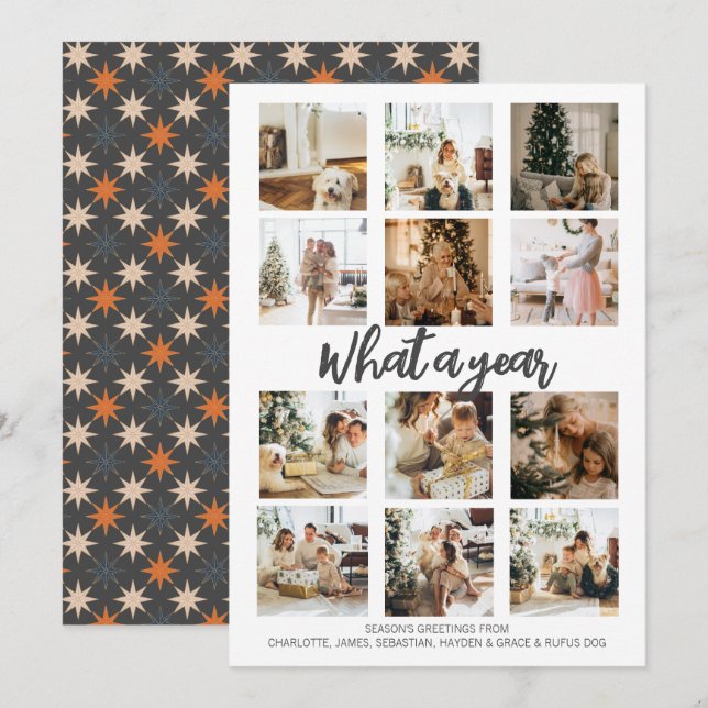 What a Year Photo Christmas Personalized Holiday Card (Front/Back)