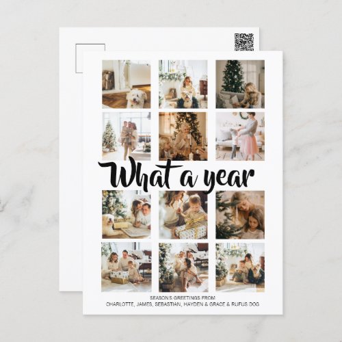 What a Year Photo Christmas Personalized Holiday Postcard