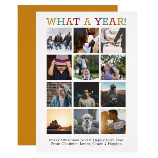 What A Year Photo Christmas Year In Review Card