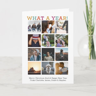 What A Year Photo Christmas Year In Review Holiday Card