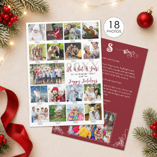 What A Year Photo Collage Captions Year in Review Holiday Card