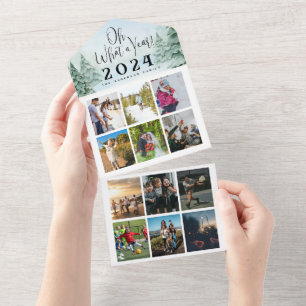 What A Year Photo Collage Christmas All In One Invitation