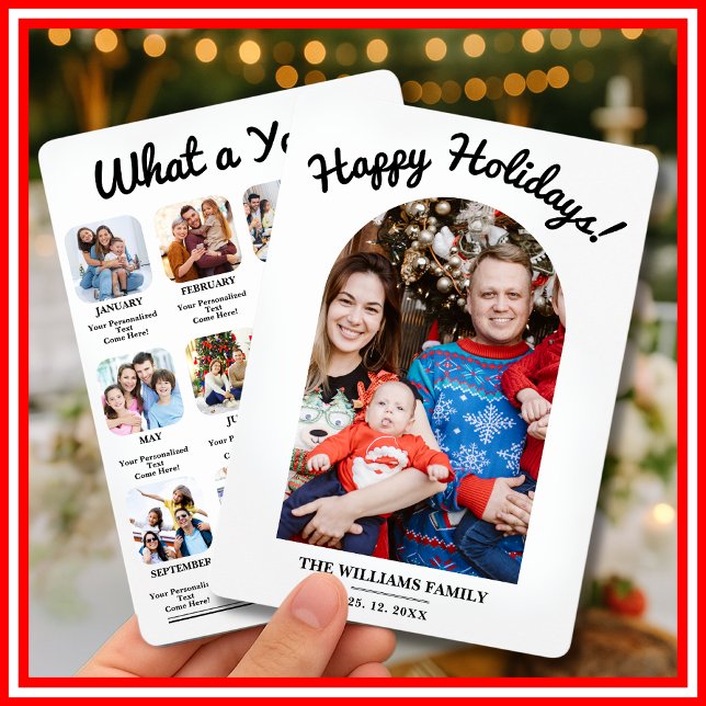 What A Year Photo Collage Happy Holiday Card (Creator Uploaded)