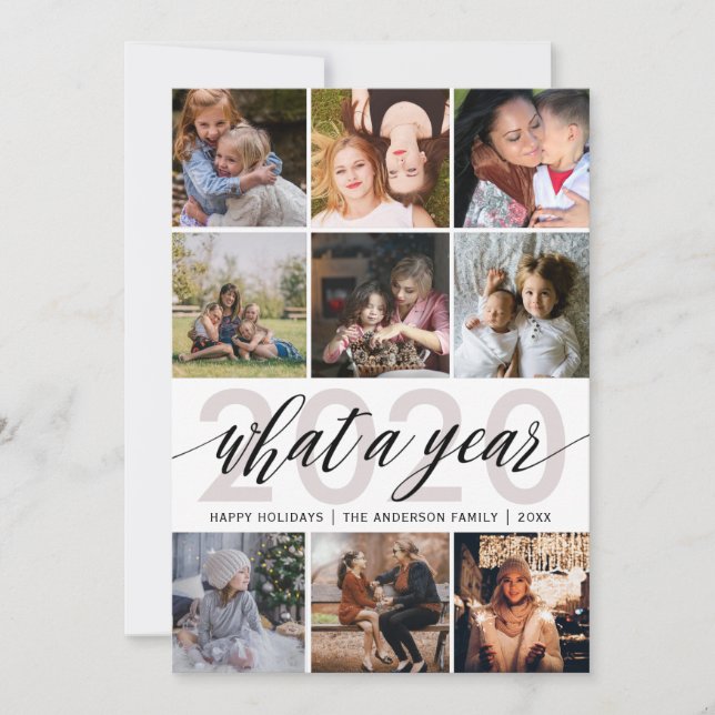 What A Year Photo Collage Holiday Card (Front)