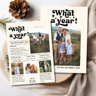What a Year Photo Collage Personalized Christmas Holiday Card