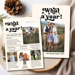 What a Year Photo Collage Personalized Christmas  Holiday Card