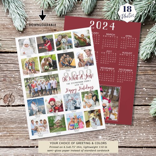 What A Year Photos Captions 2024 Calendar Oversize Holiday Card