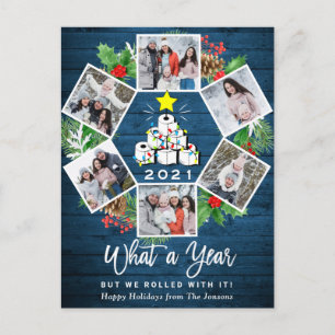 What a Year Quarantine Christmas Tree 6 Photo Postcard