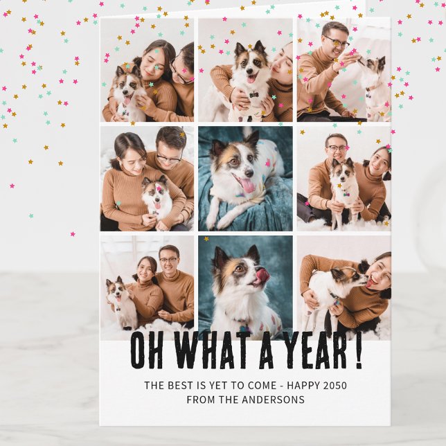 What A Year Review Modern Family 7 Photo Collage  Card (Creator Uploaded)