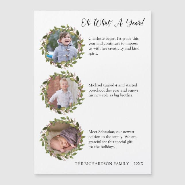 What a Year Review Photo Collage Holiday Card (Front)